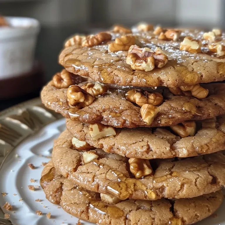 ['Close-up view of Maple Walnut Shortbread Cookies with a golden-brown surface.', 'Side view of delicious Maple Walnut Shortbread Cookies, showcasing their texture and walnut pieces.', 'A detailed shot of freshly baked Maple Walnut Shortbread Cookies, highlighting the warm color and ingredients.', 'Close-up of Maple Walnut Shortbread Cookies arranged on a plate, emphasizing their crumbly texture.']