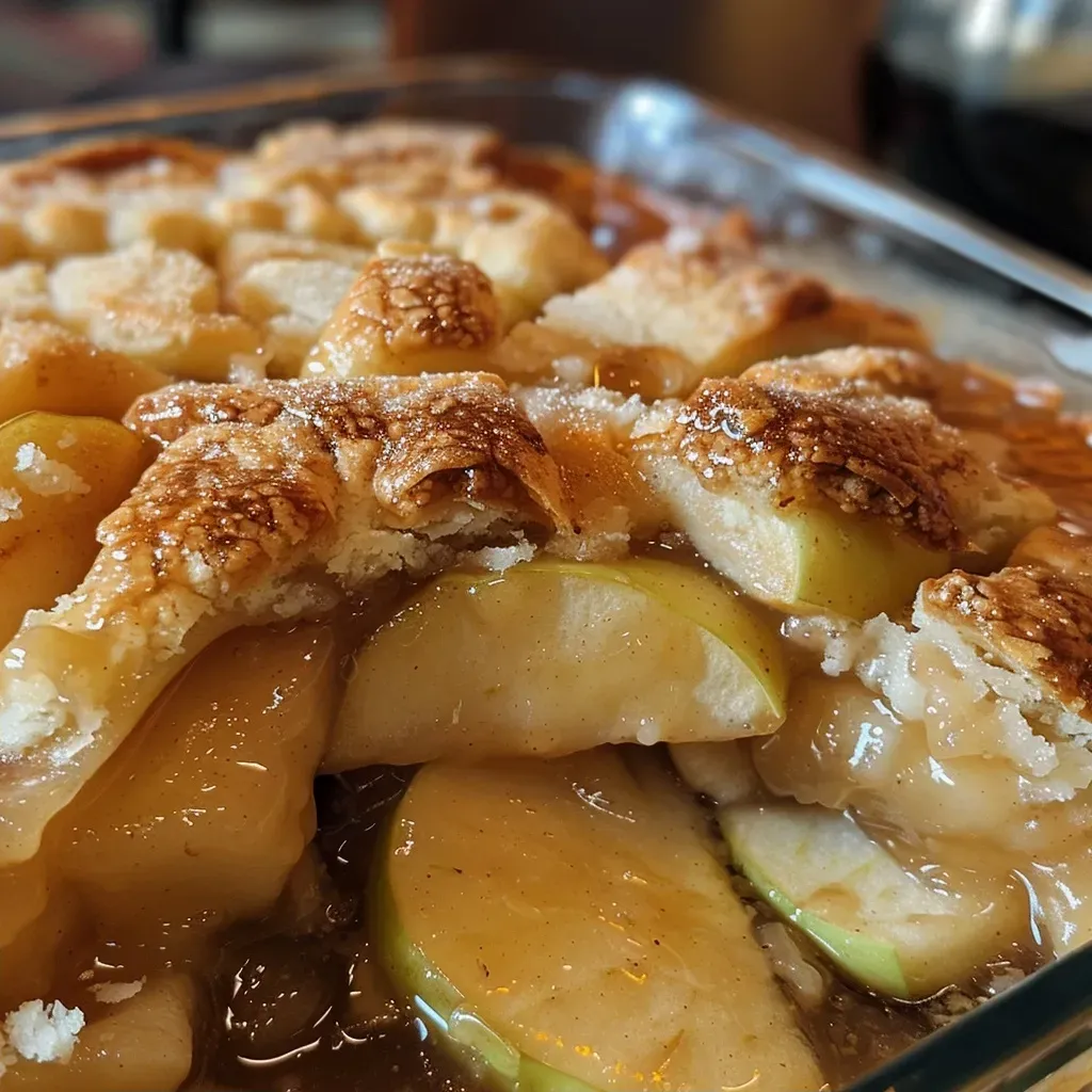 ['A close-up side view of a freshly baked Pinwheel Apple Cobbler.', 'Juicy slices of Pinwheel Apple Cobbler with a golden crust on a plate.', 'A deliciously arranged Pinwheel Apple Cobbler showcasing apple filling.', 'Side view of a warm Pinwheel Apple Cobbler with cinnamon dusting.']