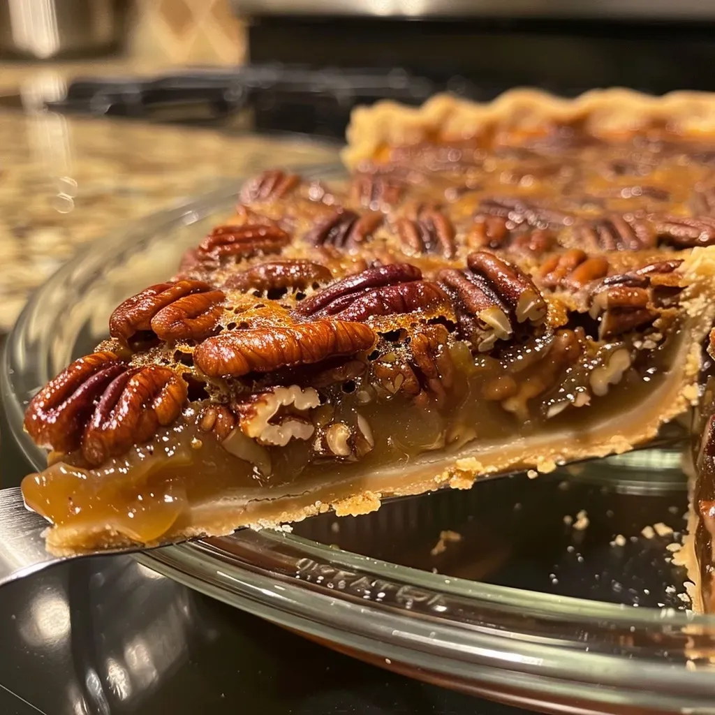 ['Close-up view of a pecan pie showcasing a golden crust and glistening pecans on top.', 'Side angle of a freshly baked Pioneer Pecan Pie, rich in color with a shiny filling and nutty topping.', 'Detailed shot of a pecan pie with caramelized pecans and a flaky crust, highlighting its delicious texture.', 'A luscious slice of Pioneer Pecan Pie emphasizing its creamy filling and garnished with whole pecans.']