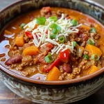 ['Close-up of a bowl of Pumpkin Chili with black beans and chickpeas.', 'Side view image of a hearty Pumpkin Chili topped with herbs.', 'Detailed shot of a colorful Pumpkin Chili in a rustic bowl.', 'Vibrant Pumpkin Chili with black beans and chickpeas on a wooden table.']