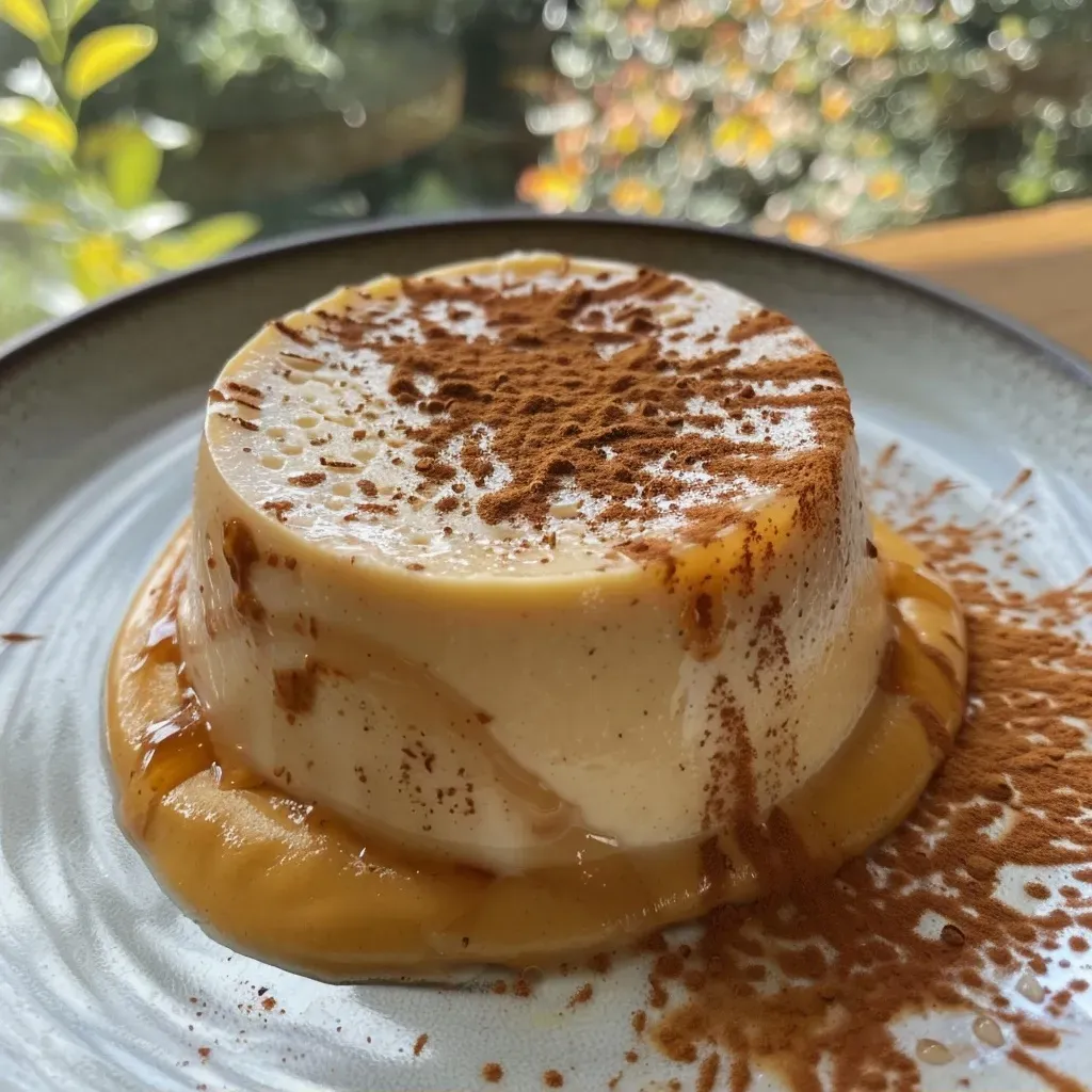 ['Close-up view of a creamy Pumpkin Panna Cotta with a smooth texture.', 'Side shot of Pumpkin Panna Cotta topped with a sprinkle of cinnamon.', 'A luscious Pumpkin Panna Cotta in a glass, showcasing its rich orange color.', 'Textured Pumpkin Panna Cotta displayed elegantly, highlighting its creamy consistency.']