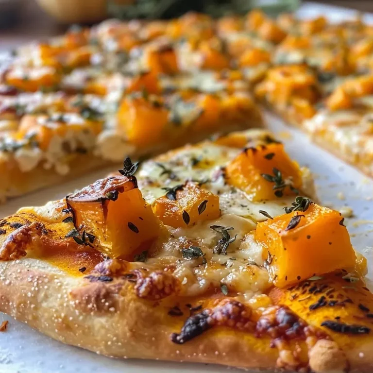 ['Close-up view of a slice of roasted butternut squash pizza topped with crispy sage.', 'Side profile of a delicious roasted butternut squash pizza with golden crust and herbs.', 'Juicy roasted butternut squash pizza showcasing toppings of ricotta and sage leaves.', 'Colorful roasted butternut squash pizza with crispy sage and a rich texture.']