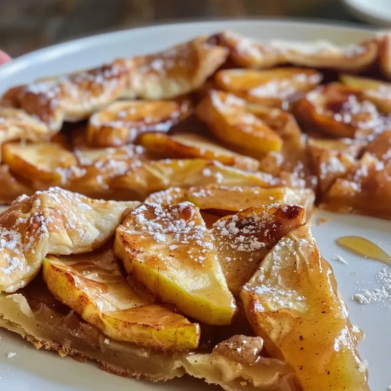 ['Close-up view of a Rustic Honeycrisp Apple Galette, showcasing golden crust and sliced apples.', 'Side view of a freshly baked Honeycrisp Apple Galette with a flaky crust and juicy apple filling.', 'Detailed image of a Rustic Apple Galette, highlighting the caramelized apples and sprinkle of sugar on top.', 'Side perspective of a delicious Honeycrisp Apple Galette, featuring thinly sliced apples and a rustic crust.']