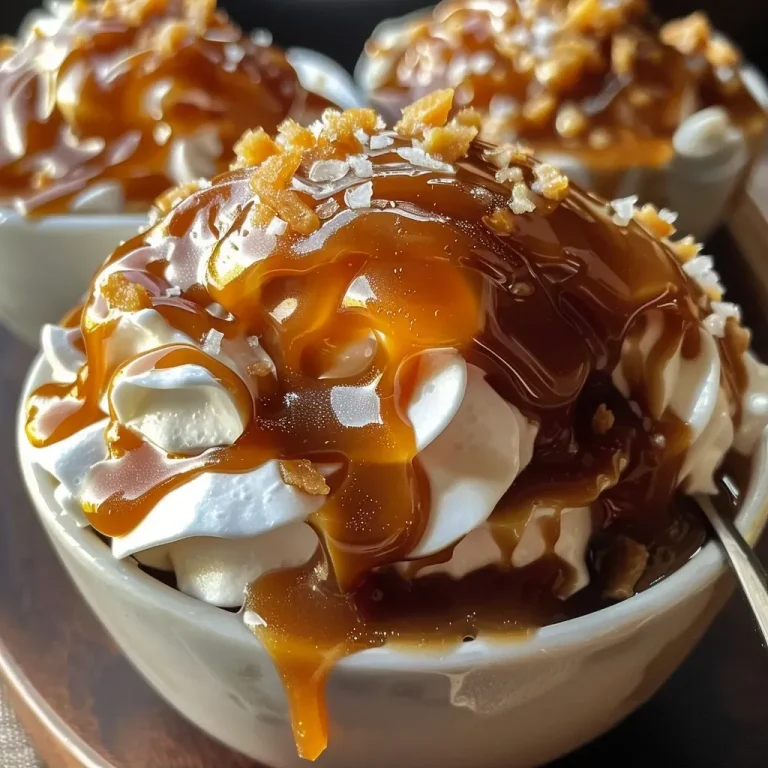['Close-up view of rich, glossy Salted Bourbon Caramel Sauce in a glass jar.', 'Side shot of a decadent Salted Bourbon Caramel Sauce with a drizzle effect.', 'Vivid depiction of Salted Bourbon Caramel Sauce flowing from a spoon.', 'Close-up of Salted Bourbon Caramel Sauce showcasing smooth texture and sheen.']