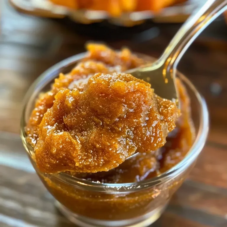 ['Close-up of a rich, creamy pumpkin butter in a jar.', 'Side view of slow cooker pumpkin butter with a smooth texture.', 'Juicy, homemade pumpkin butter displayed in a glass container.', 'A serving of velvety pumpkin butter, rich in color and consistency.']