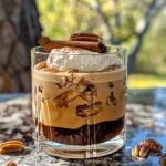 ['Close-up side view of a Spiced Pecan Bourbon Shaken Espresso in a clear glass.', 'A beautifully crafted Spiced Pecan Bourbon Shaken Espresso with frothy texture.', 'Side view of a Spiced Pecan Bourbon Shaken Espresso topped with pecan pieces and cinnamon.', 'Close-up of a delicious Spiced Pecan Bourbon Shaken Espresso served in a modern glass.']
