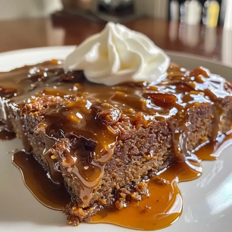 ['A side view close-up of a slice of sticky toffee pudding, topped with creamy sauce.', 'Juicy sticky toffee pudding on a plate, showcasing its rich, glossy texture.', 'A delectable piece of sticky toffee pudding with a drizzle of caramel sauce, served warm.', 'Close-up image of sticky toffee pudding, highlighting its moist interior and decadent topping.']