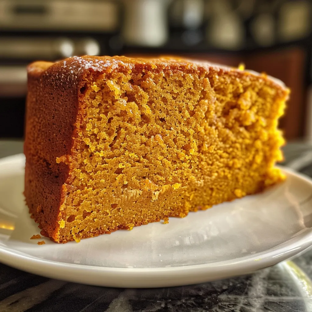 ['Close-up side view of a moist classic pumpkin cake with a rich orange color.', 'Detailed view of a freshly baked pumpkin cake, showcasing its texture and frosting.', 'Side perspective of a delectable pumpkin cake, highlighting its layers and ingredients.', 'Juicy classic pumpkin cake with a smooth frosting, presented from a close-up angle.']