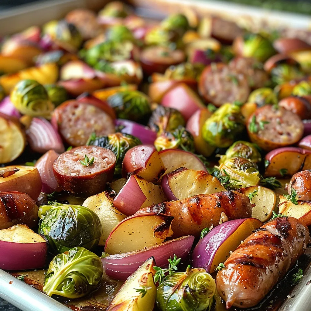 ['Juicy chicken sausage sliced and arranged with fresh apples.', 'Close-up view of chicken sausage and diced apples on a plate.', 'Juicy slices of chicken sausage paired with colorful apple wedges.', 'A side view of chicken sausage surrounded by fresh, semi-sweet apples.']