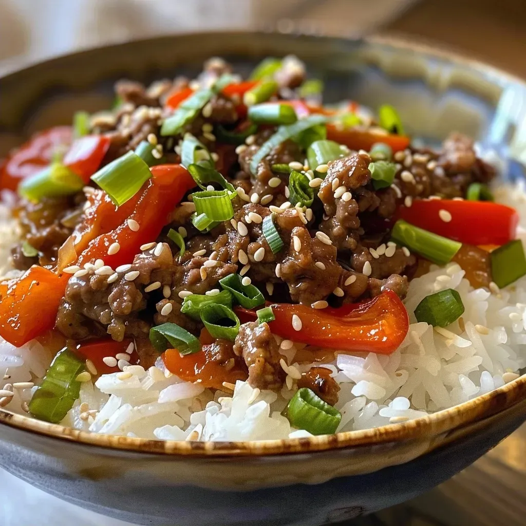 Beef And Pepper Rice Bowl
