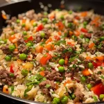 Beef Veggie Rice Skillet