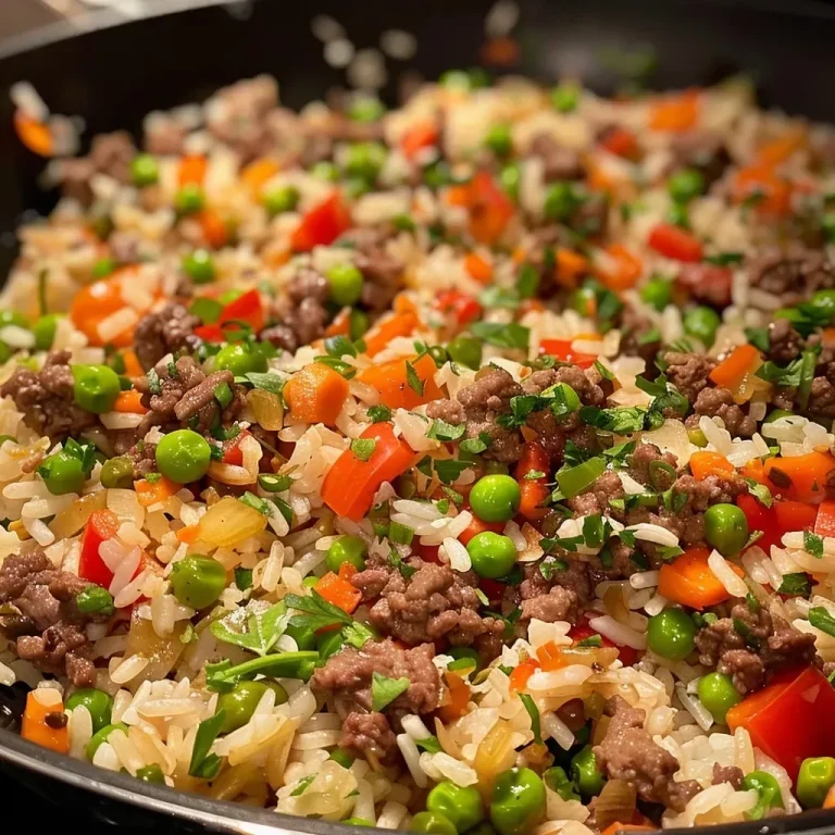 Beef Veggie Rice Skillet