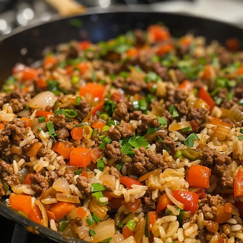 Beef Veggie Rice Skillet