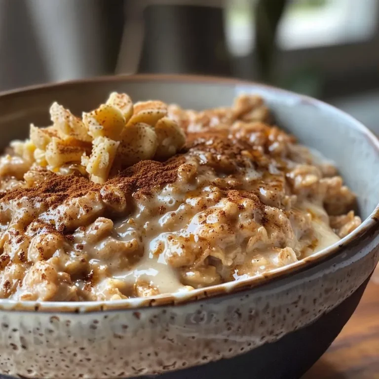 A Journey in a Jar: Cozy Cinnamon Roll Overnight Oats with Cream Cheese Icing Close-up view of creamy cinnamon roll overnight oats topped with cream cheese icing.