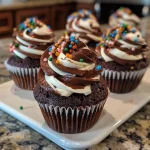 Cream Filled Chocolate Cupcakes