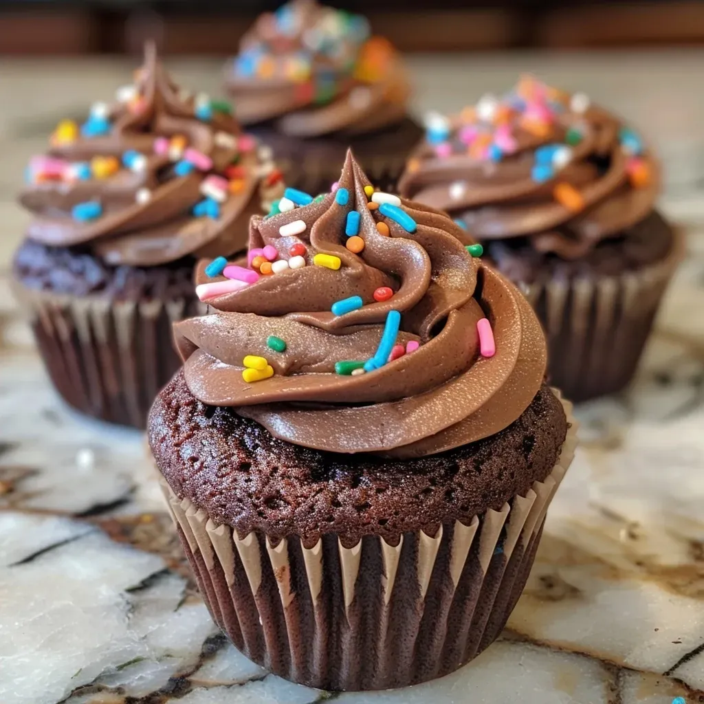 Cream Filled Chocolate Cupcakes