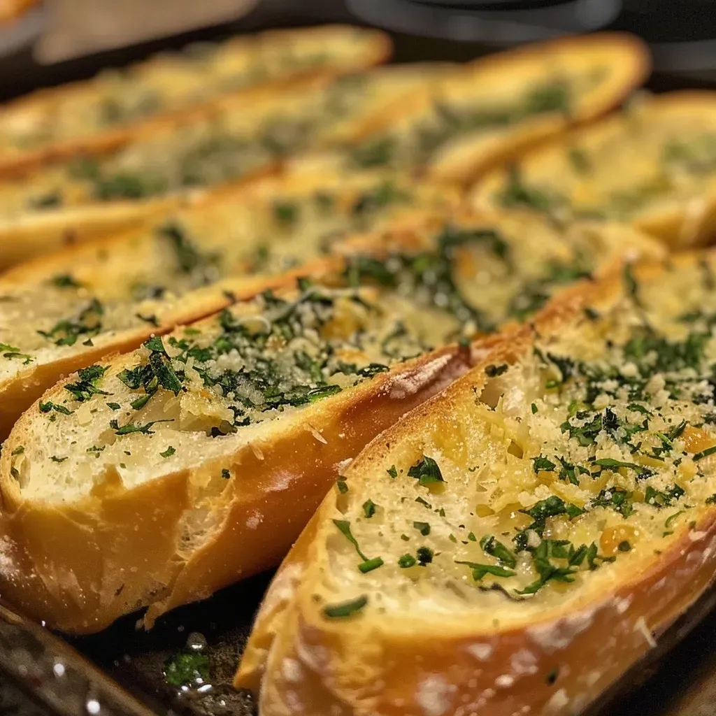Crispy Garlic Herb Baguette Slices