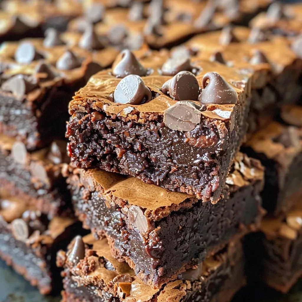 Fudgy Chocolate Chip Brownie Squares