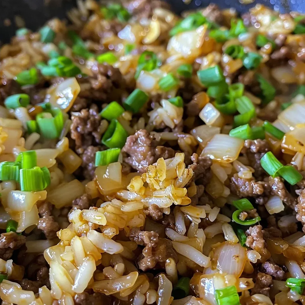 Ground Beef And Onion Rice Skillet