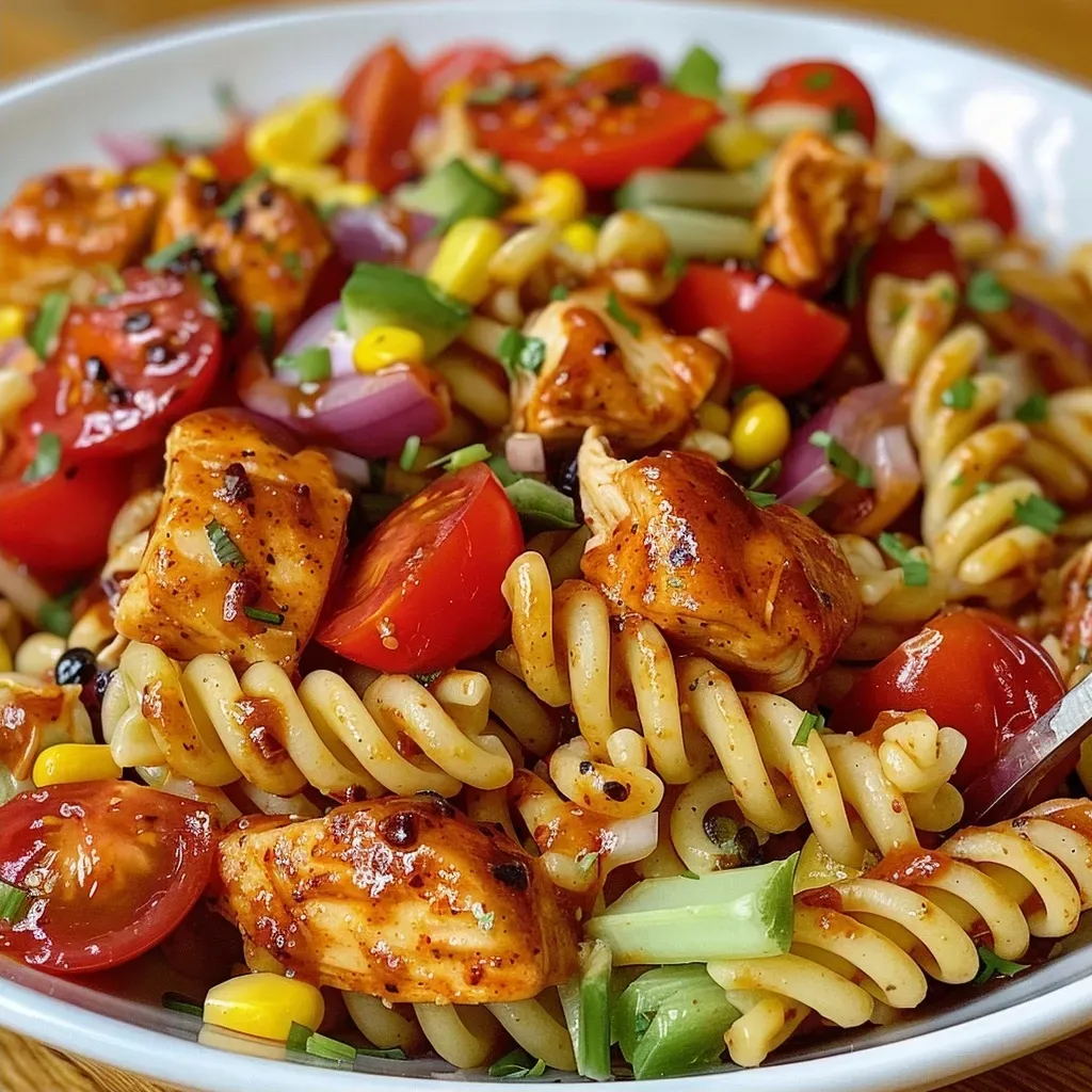 Honey BBQ Chicken Pasta Salad