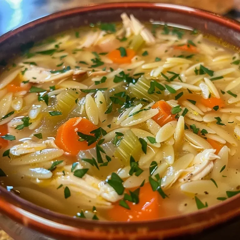 Lemon Chicken Orzo Soup