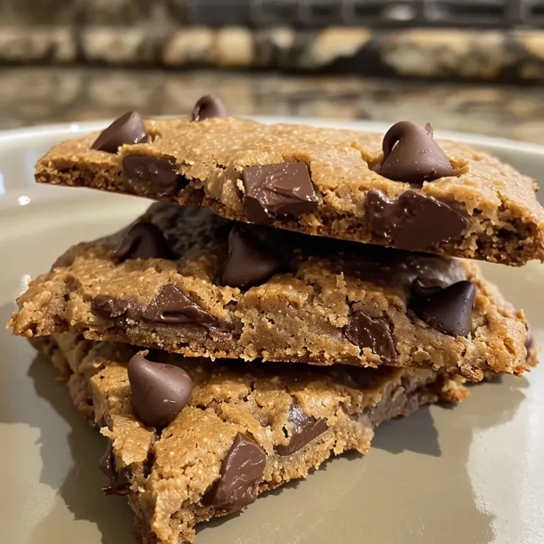 Baking Up Adventure: The Protein-Packed Cookies That Travel with You A close-up side view of a stack of gluten-free protein chocolate chip cookies, showcasing their chewy texture and chocolate morsels.