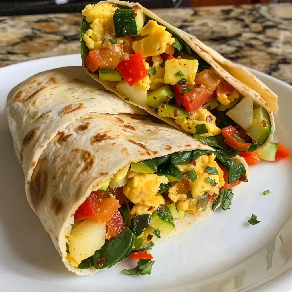 Simple Egg and Veggie Breakfast Wraps