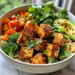 Spiced Tofu Roasted Veggie Quinoa Bowl