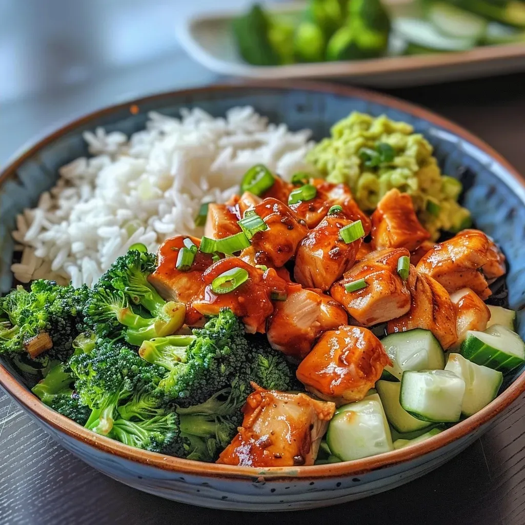 Spicy Chicken Veggie Rice Plate