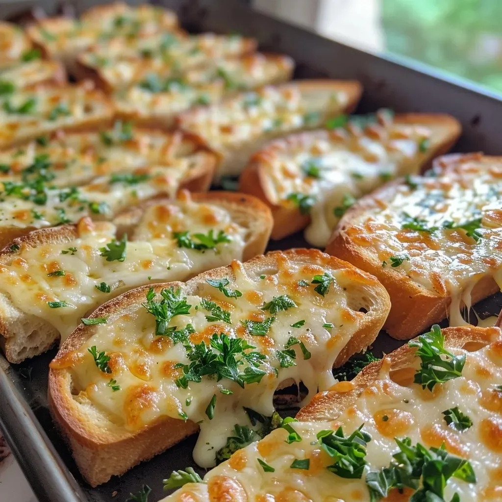 Toasted Cheesy Garlic Bread Slices